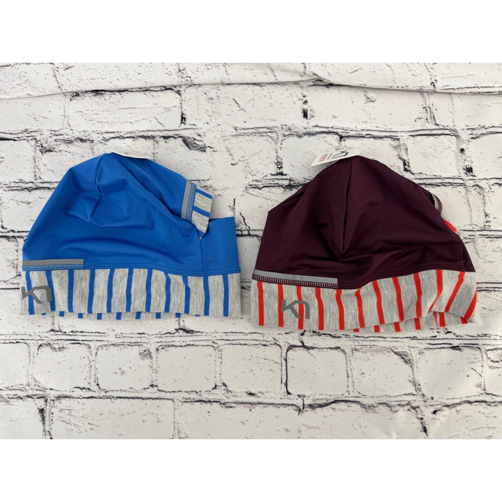 Kari Traa Ida Beanie 2 Pack Women Blue Burgundy Ponytail Running Hat 610990 NEW